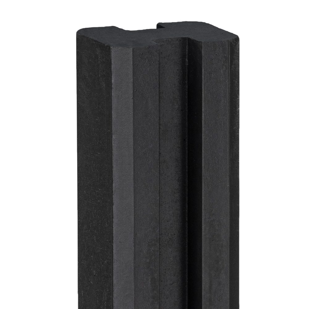 Berton©-sleufpaal Reest antraciet gecoat 115 x 115 x 246 cm tussenmodel met kabeldoorvoer