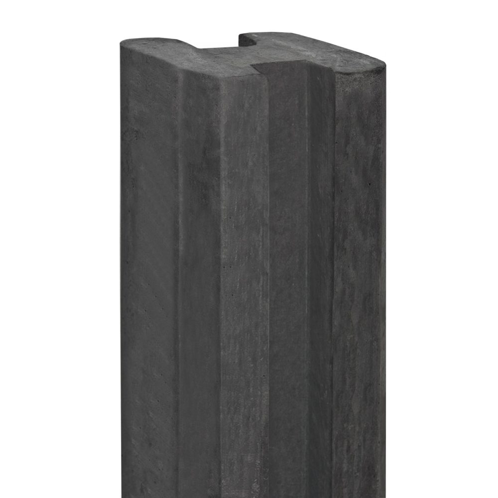 Berton©-sleufpaal Reest antraciet gecoat 115 x 115 x 316 cm tussenmodel met kabeldoorvoer