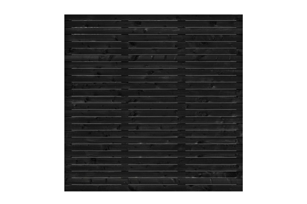Rhombusscherm Mannheim, zwart gespoten vuren, RVS-geschroefd, enkelzijdig bekleed, 30-planks 180 x 180 cm