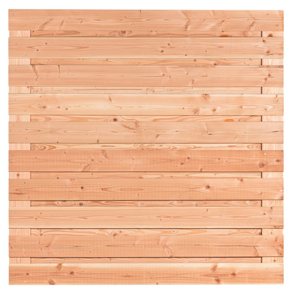 Tuinscherm Jasmund, douglas, RVS-geschroefd, horizontaal, 21-planks (19+2) 180 x 180 cm