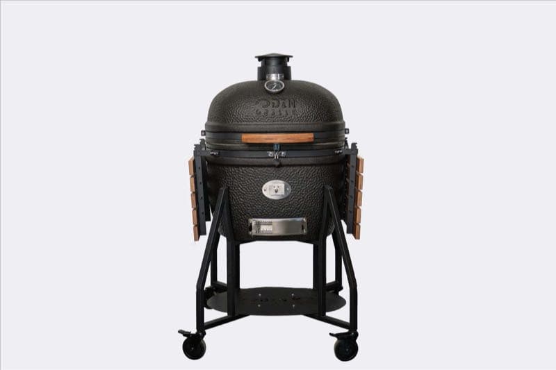Kamado grill in houten ombouw