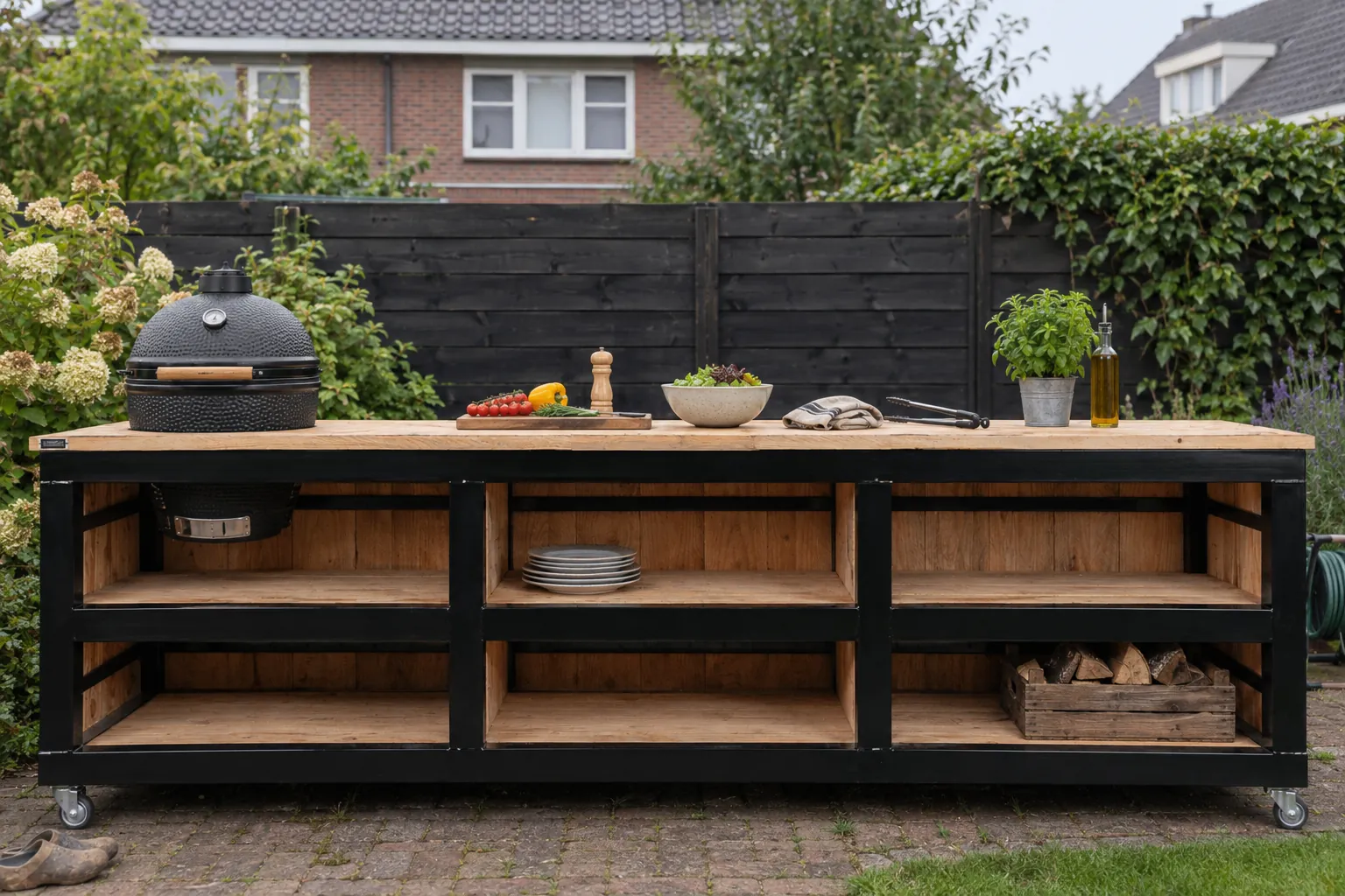 Buitenkeuken Staalo van STILT met Odin kamado op een terras