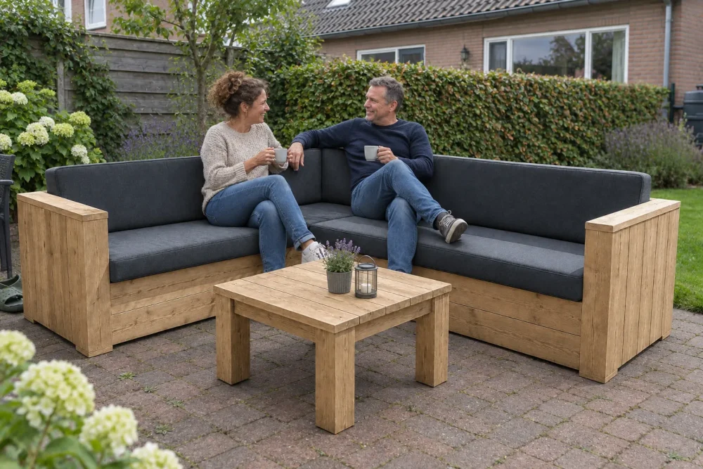 Stel op de Loungebank Sian van STILT in de tuin